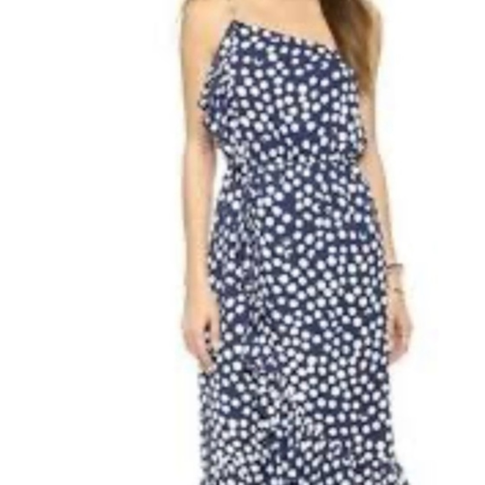 Rebecca Minkoff dressโ navy and white one shoulder dress